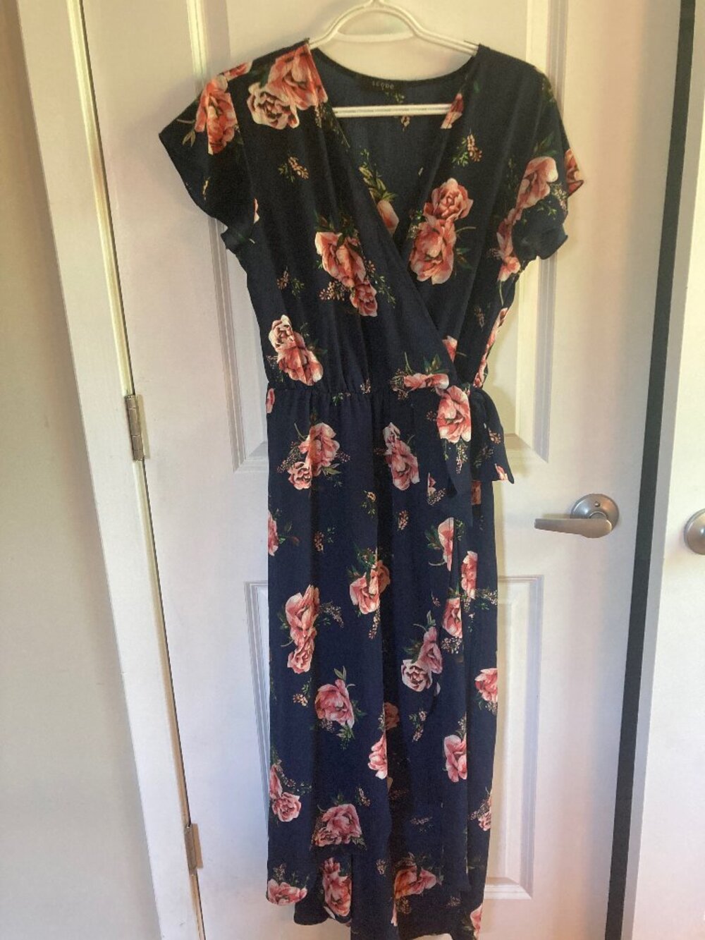 Floral midi wrap dress, medium